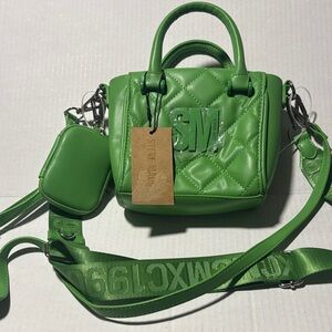 Steve Madden Green Quilted Mini Satchel Crossbody